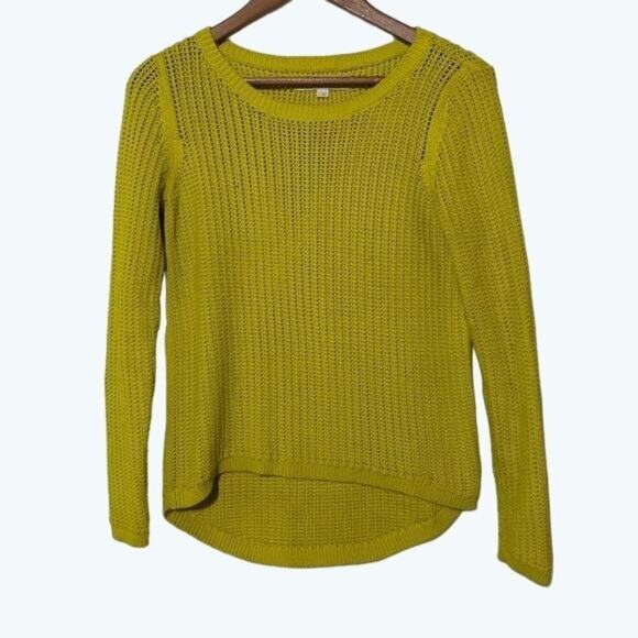 Ann Taylor Loft Sweater Women's Size Small Lime Green Knit Hi-Lo Hem - Picture 3 of 9